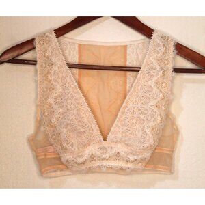 NWOT Victoria Secret Dream Angel Bralette Pull Over Cream/Beige Lace Size Small